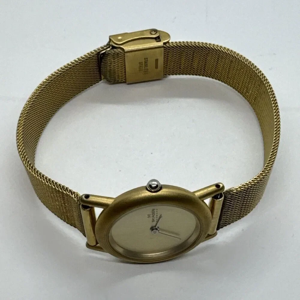 Skagen 45GG Women's Gold Tone Analog Dial Quartz Genuine Wrist Watch JNA568
